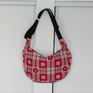 BAGGU x Sandy Liang Medium Nylon Crescent Bag Flower Market Plaid